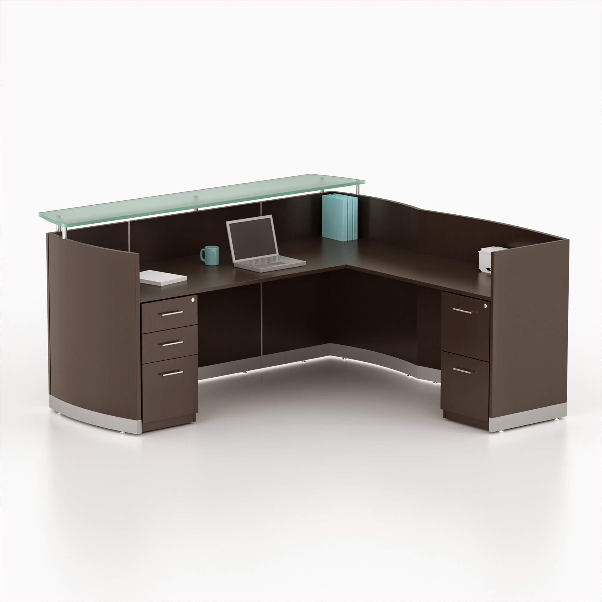 L shaped reeption desk CUB MNRSLBB MOCH MAY