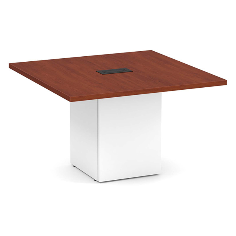 Square Table Cherry Top White Base 1 Square Table Cherry Top White Base 1