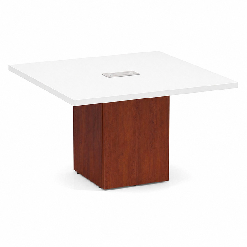 Square Table White Top Cherry Base 1 Square Table White Top Cherry Base 1