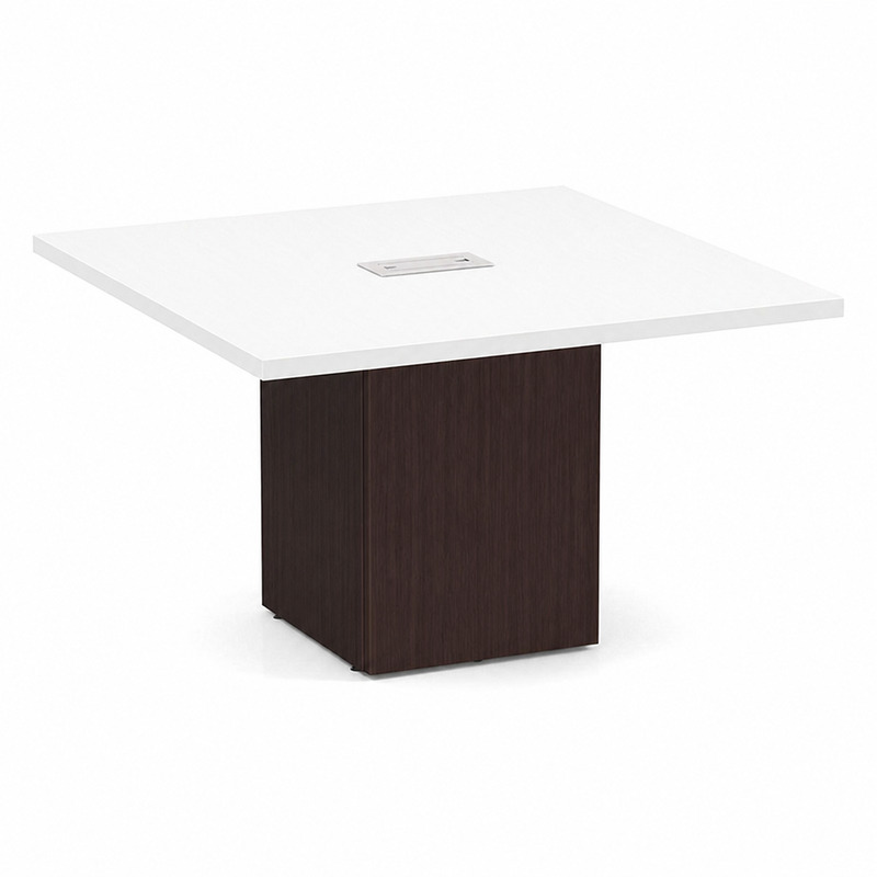 Square Table White Top Espresso Base 1 Square Table White Top Espresso Base 1