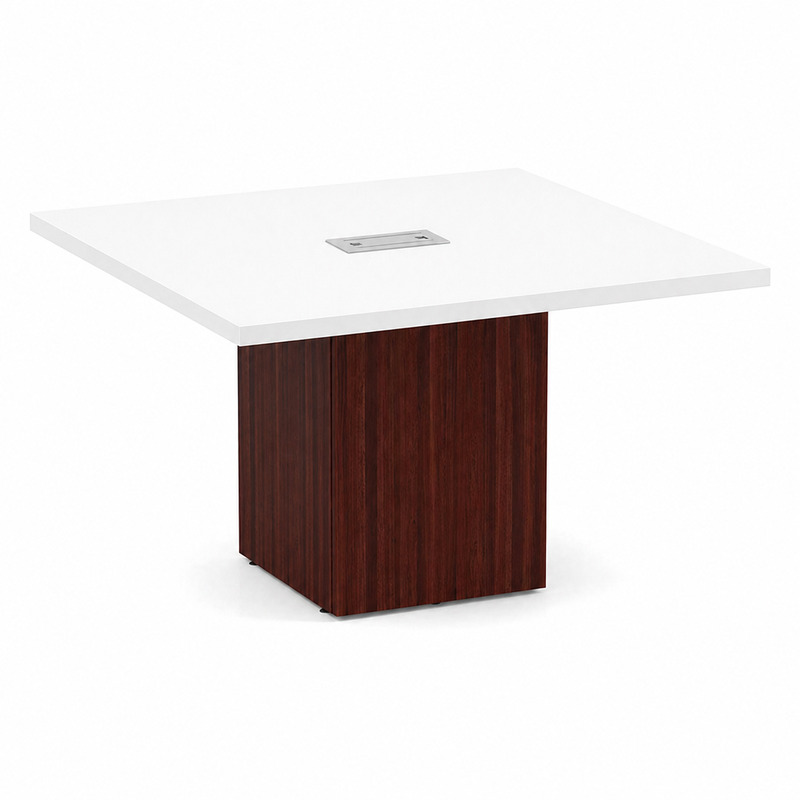 Square Table White Top Mahogany Base 1 Square Table White Top Mahogany Base 1