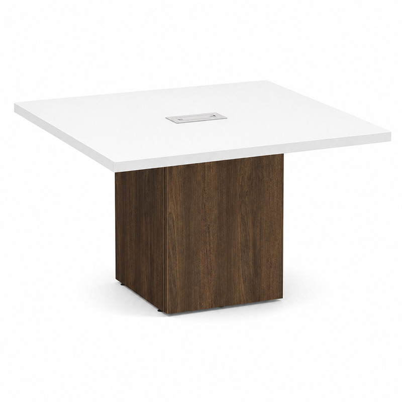 Square Table White Top Modern Walnut Base 1 Square Table White Top Modern Walnut Base 1