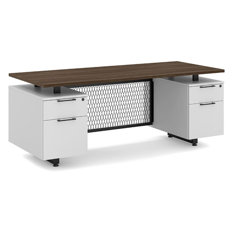 Straight office desk modern walnut top 1 Straight office desk modern walnut top 1