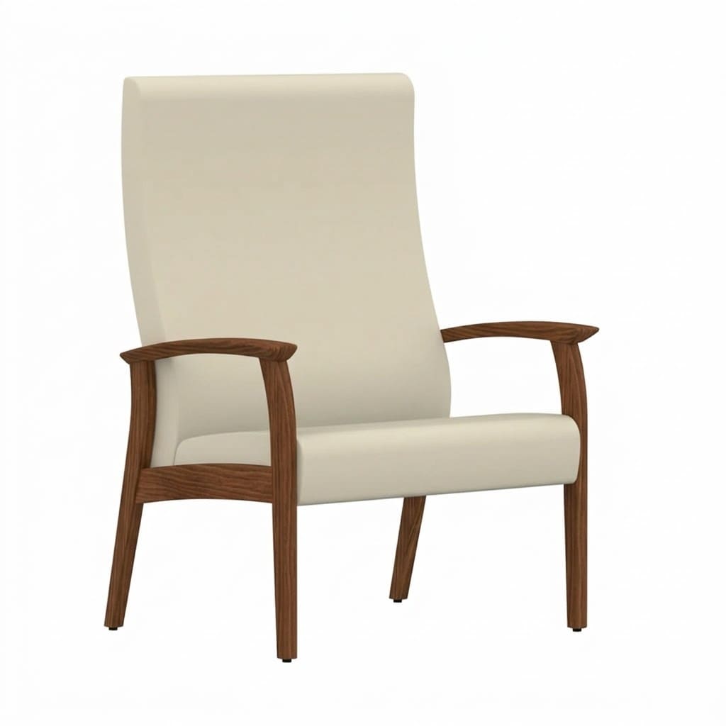 Wide chair open arms white