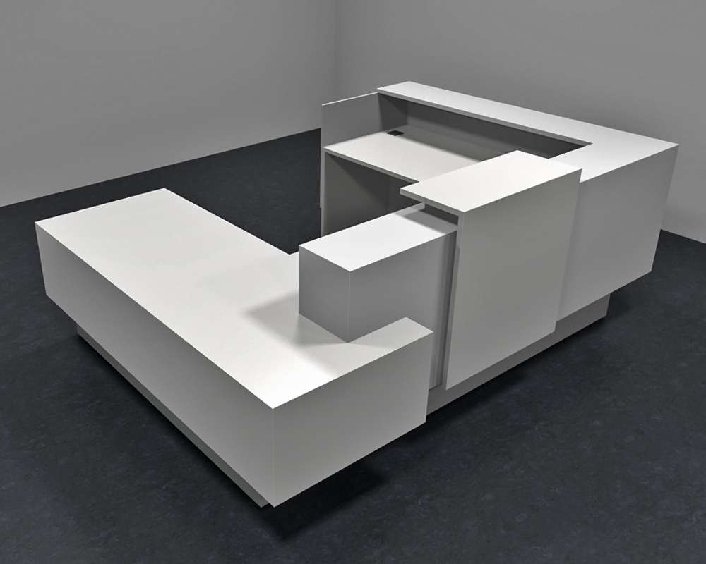 Wood reception desk CUB INB C02 JBLK LOG polar white