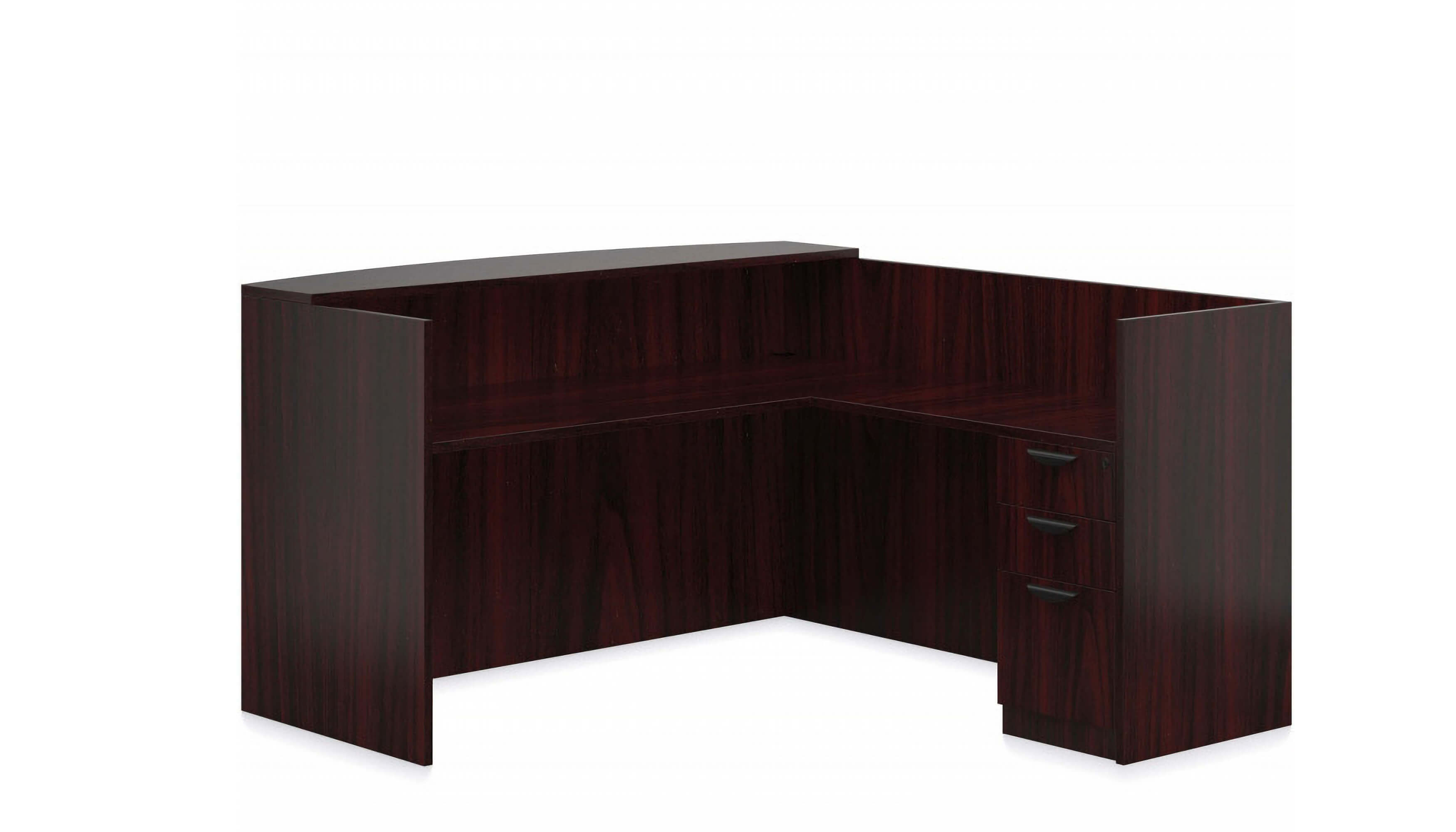 Cheap reception desk laminate series slo american mahogany brown aml 1