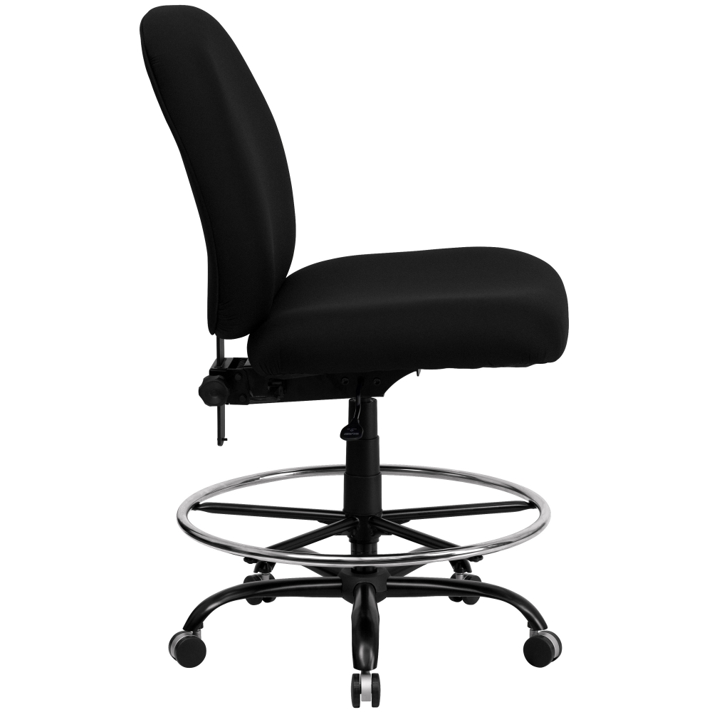 Big and tall drafting chair side view