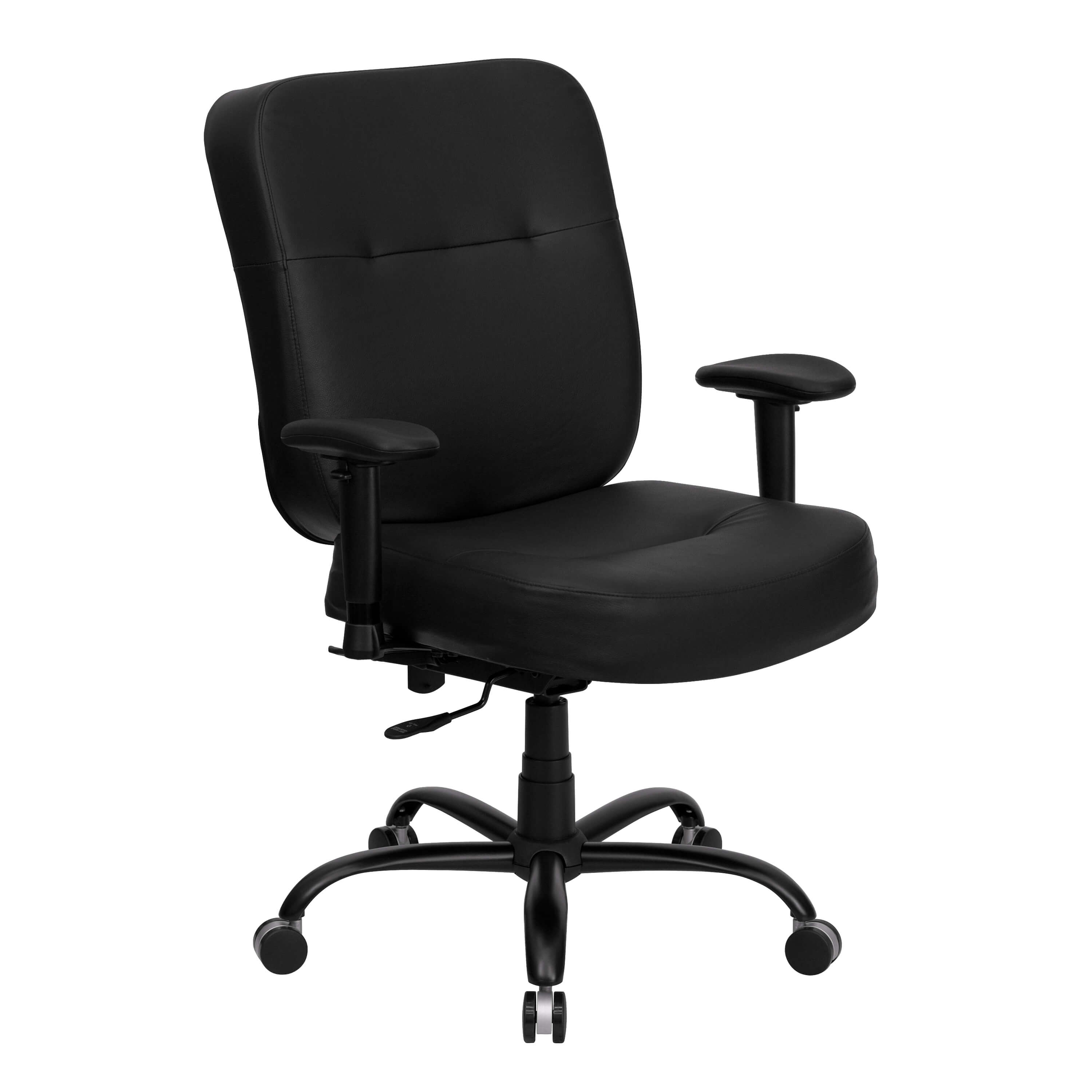 Big and tall executive office chairs CUB WL 735SYG BK LEA A GG ALF