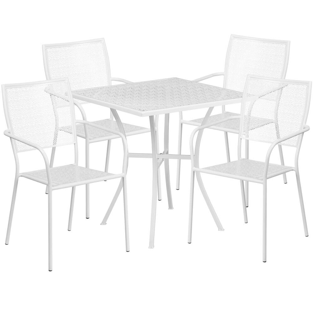 Bistro table set CUB CO 28SQ 02CHR4 WH GG FLA