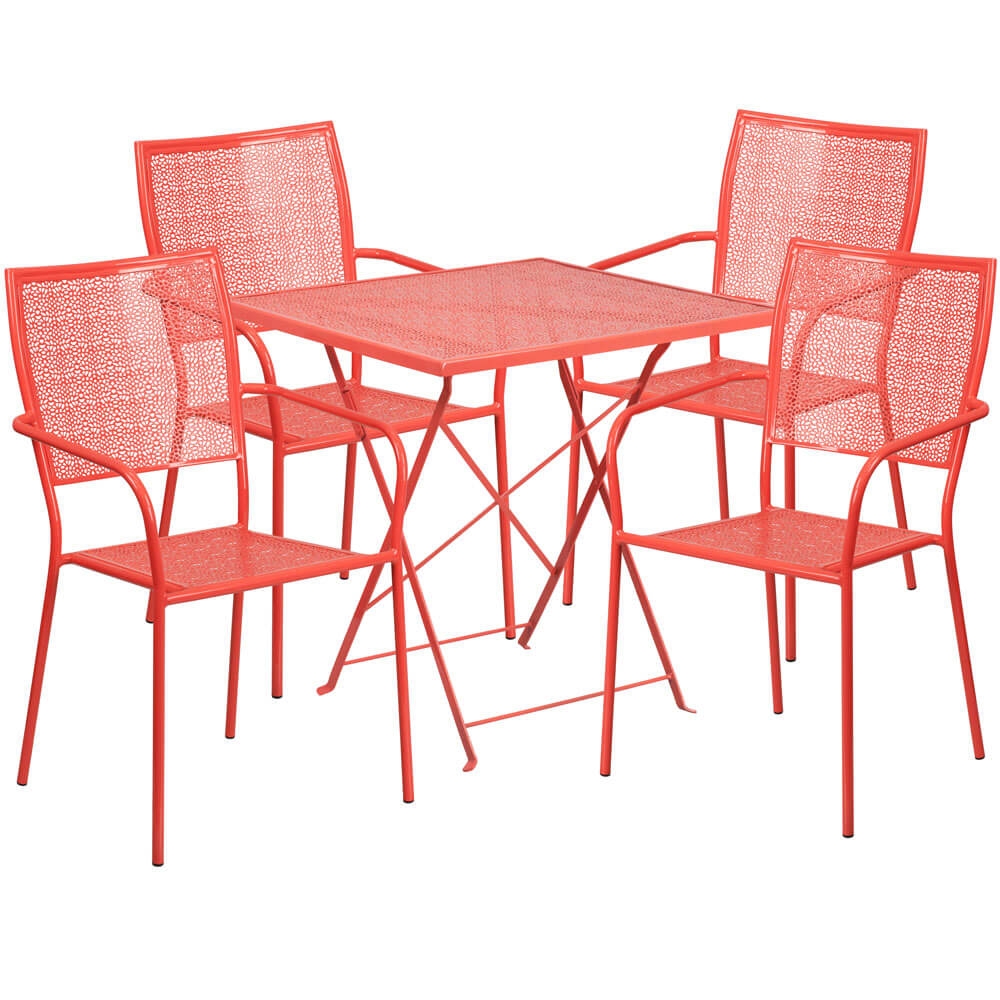 Bistro table set CUB CO 28SQF 02CHR4 RED GG FLA