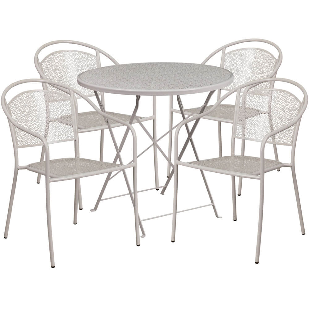 Bistro table set CUB CO 30RDF 03CHR4 SIL GG FLA