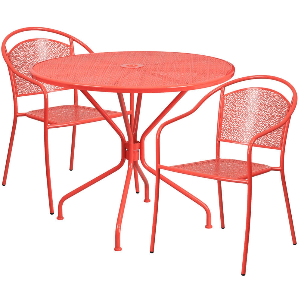 Bistro table set CUB CO 35RD 03CHR2 RED GG FLA