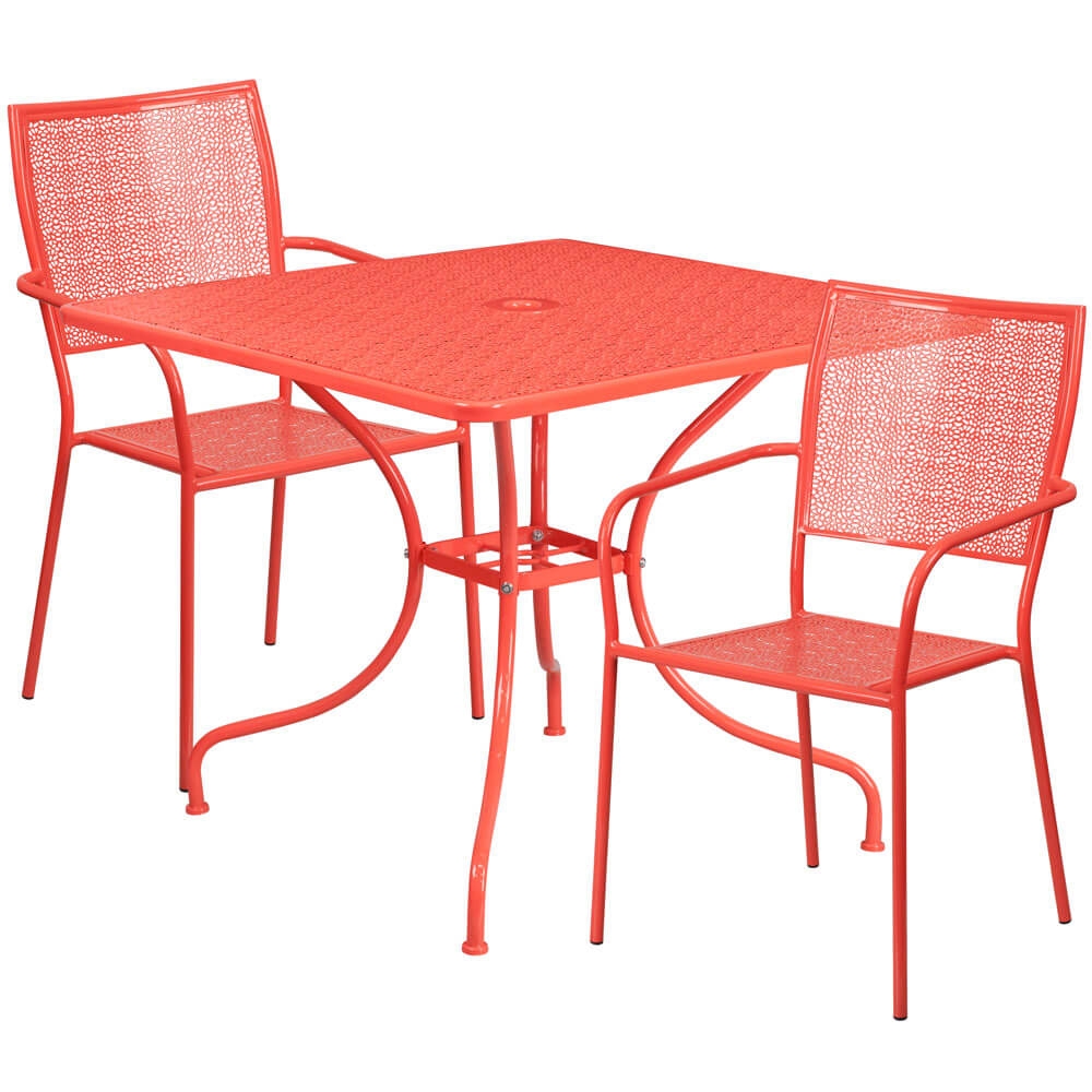 Bistro table set CUB CO 35SQ 02CHR2 RED GG FLA