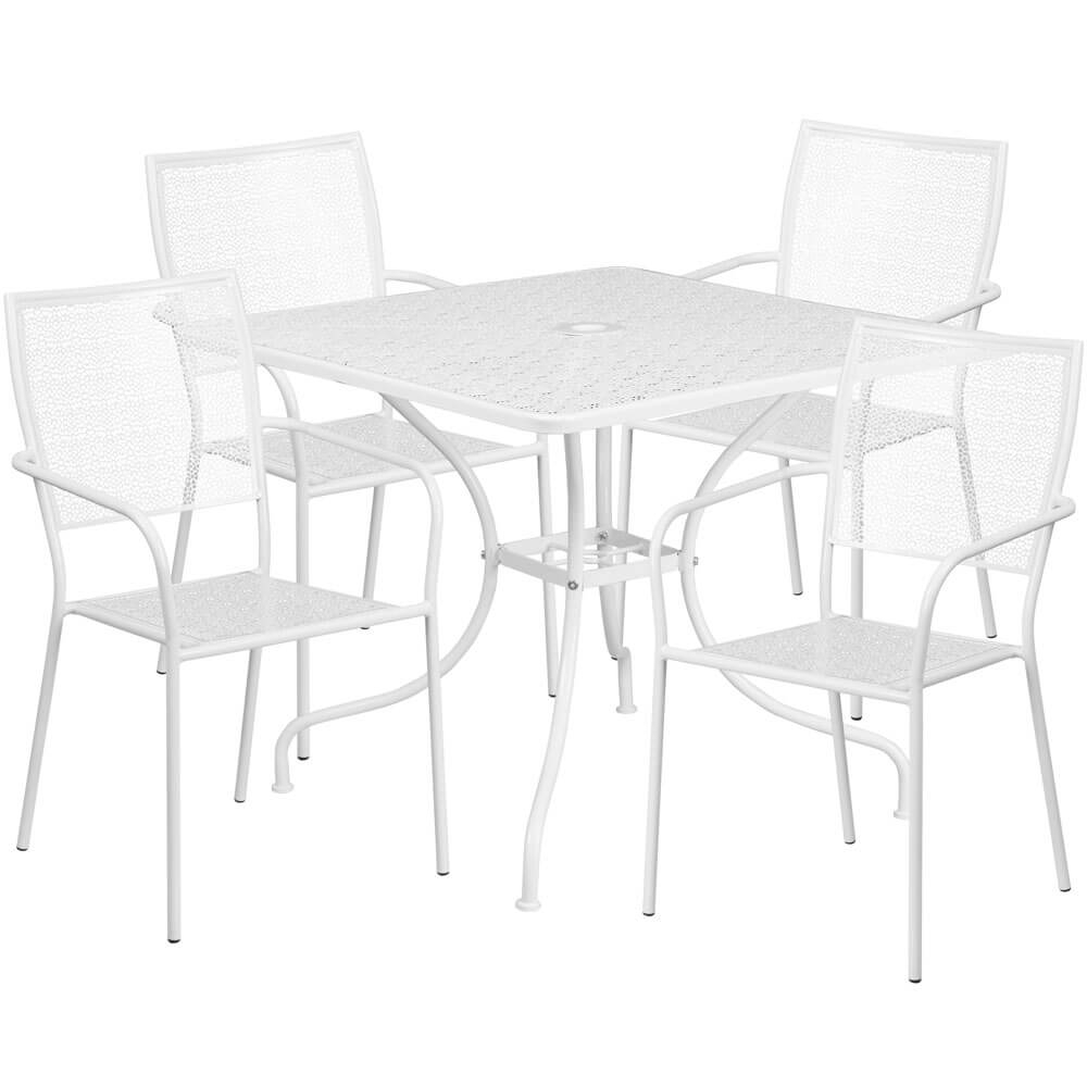 Bistro table set CUB CO 35SQ 02CHR4 WH GG FLA