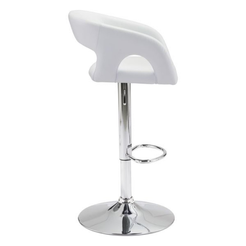 Black or white bar stools with backs side view