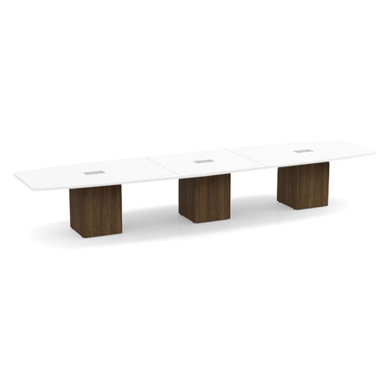 Boat shape white top walnut base Boat shape white top walnut base