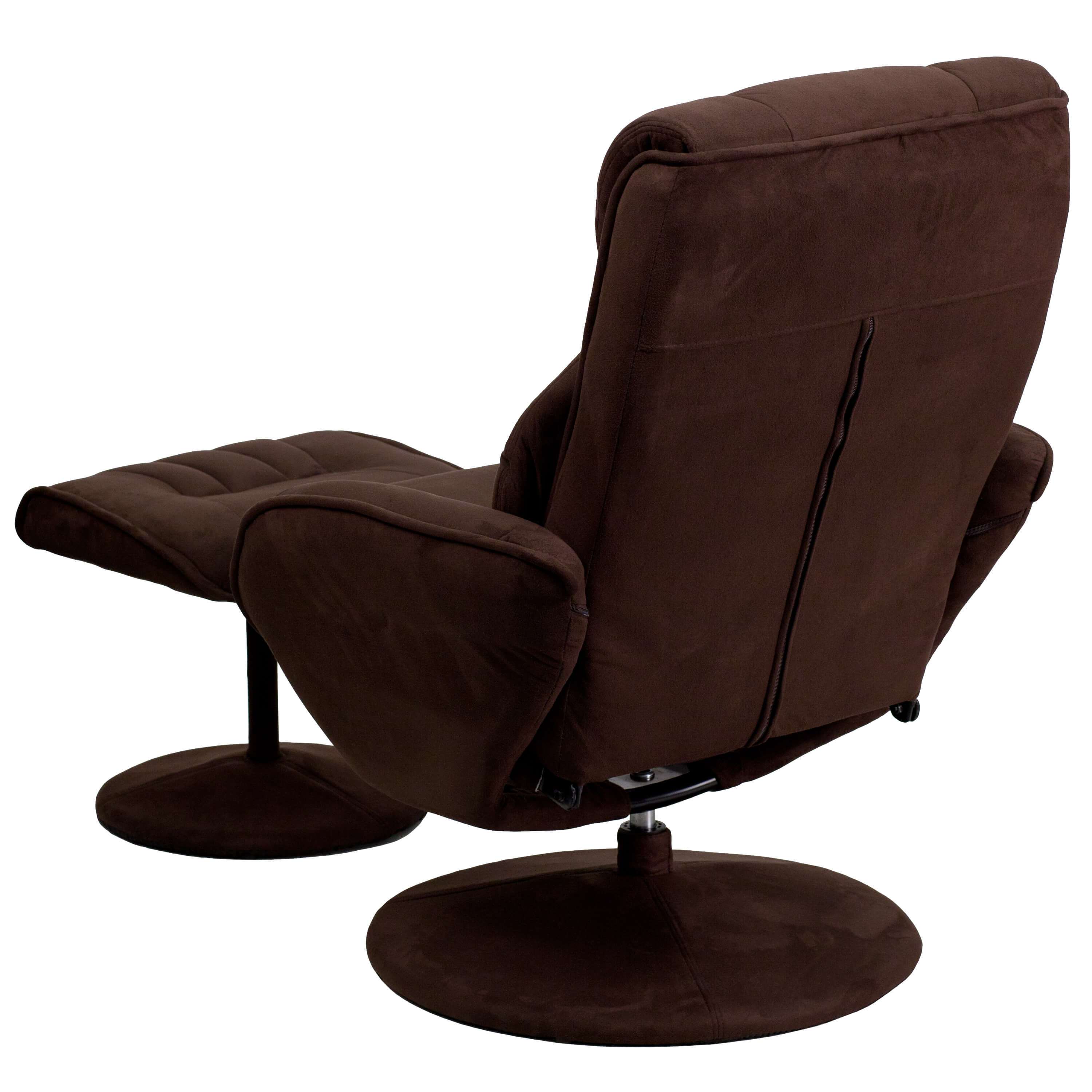 Brown recliner chair back view