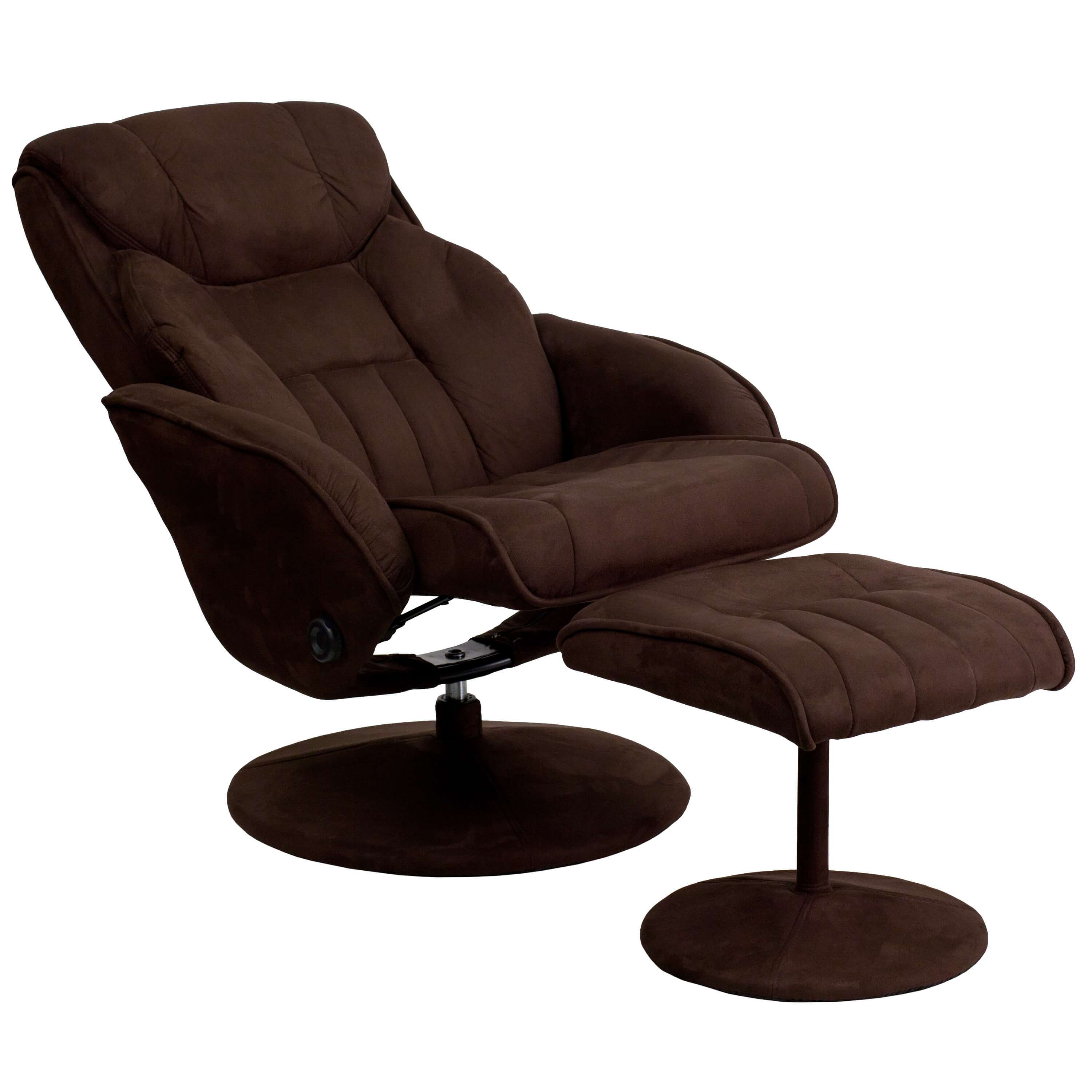 Brown recliner chair reclined view