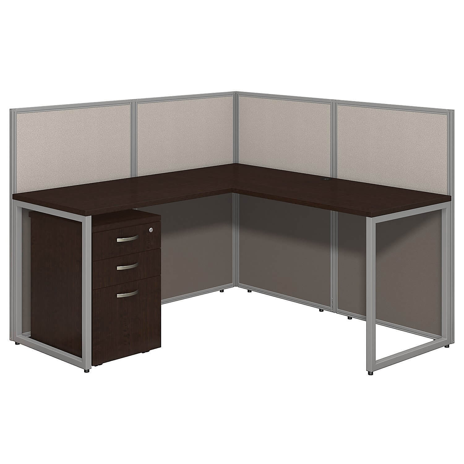 Business office furniture desk with panels l shape cubicle workstation with storage 60x60