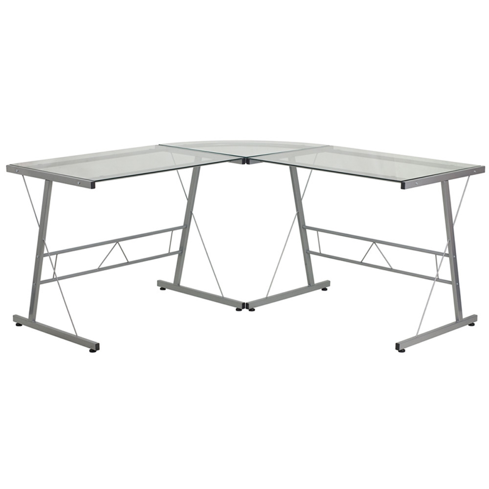 Flavia Glass L Shaped Desk