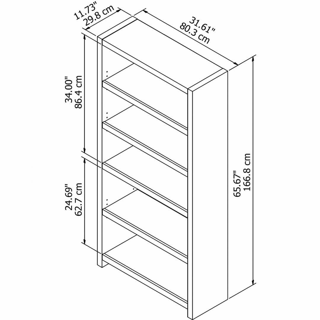 Limera bookcase shelf dimensions