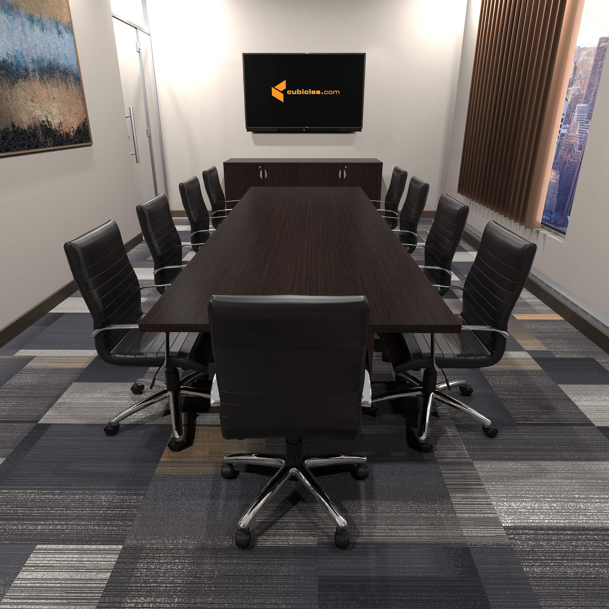 Artisan Grey 12 FT Contemporary Rectangular Conference Room Table in 