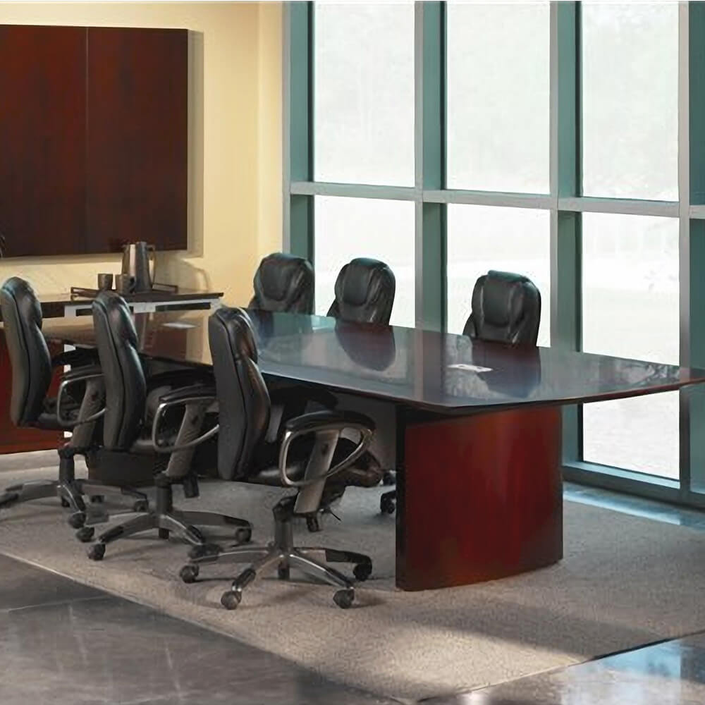 Milano veneer rectangular conference table lifestyle
