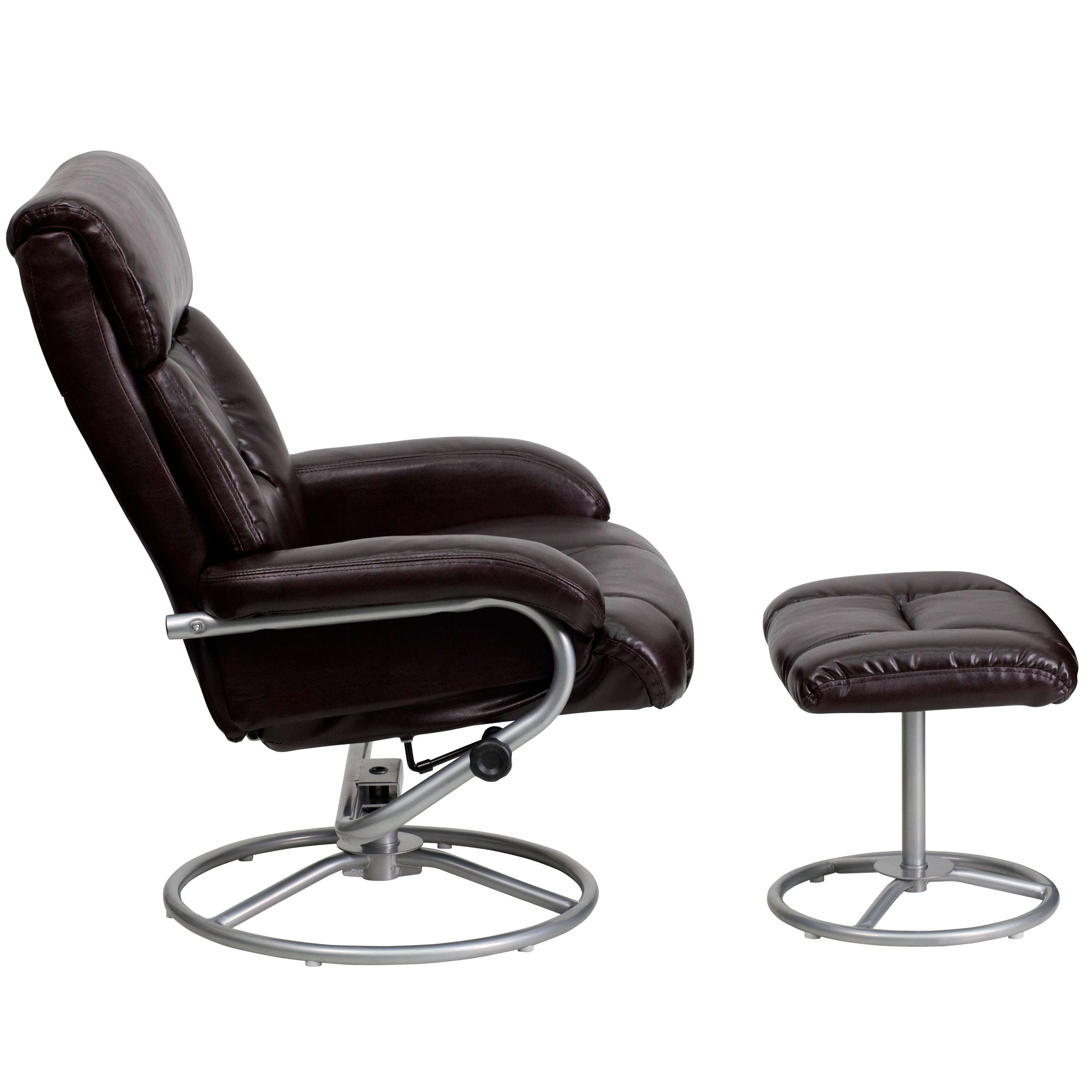 Contemporary leather recliners side view