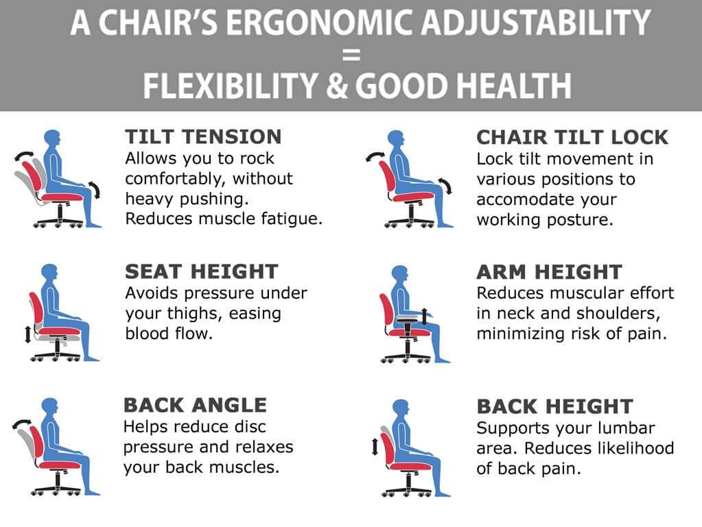 Contemporary office chairs ergonomics