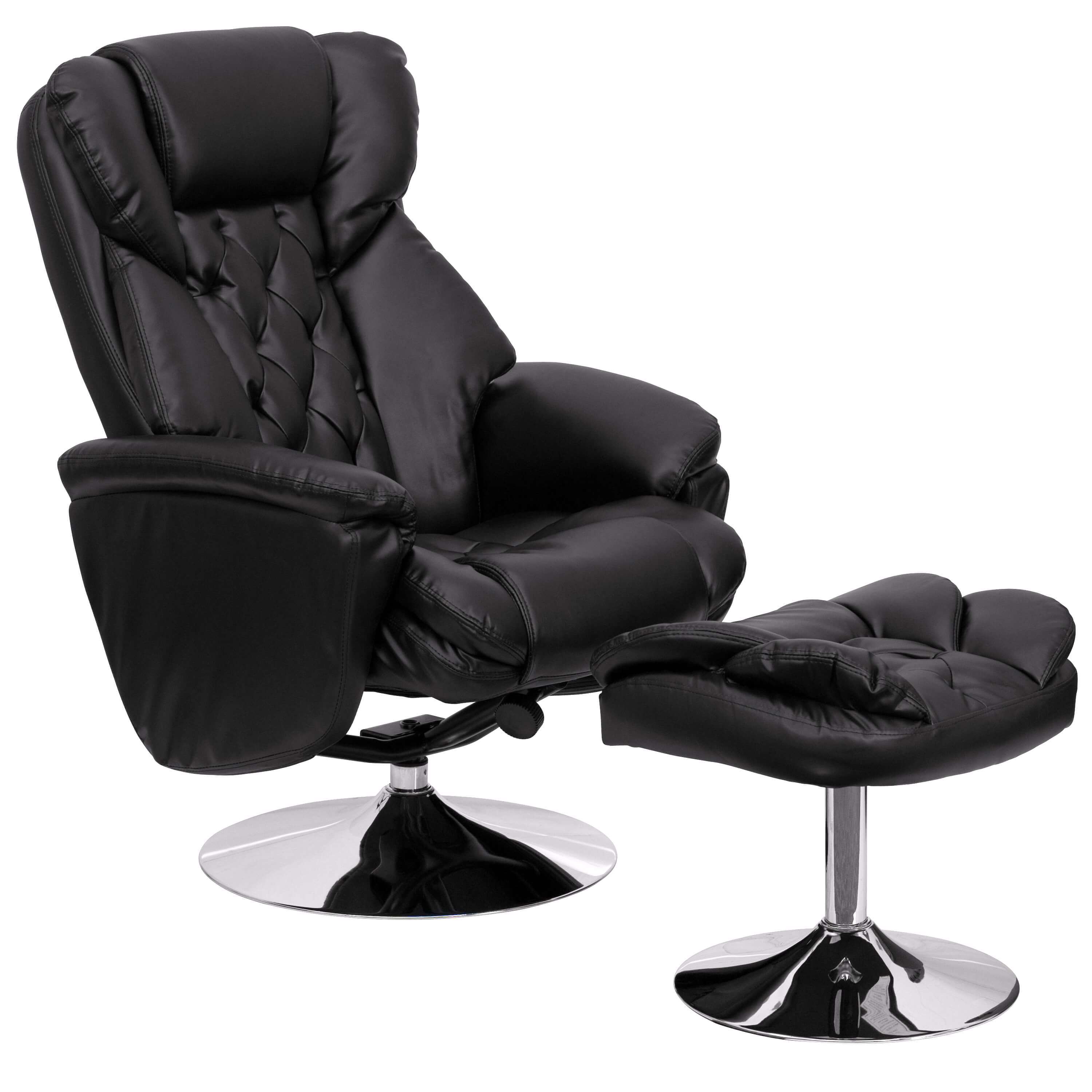 Contemporary Recliners Black Leather Recliner Chair 