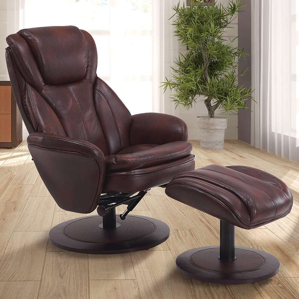 Contemporary Recliners Leather Swivel Recliner 