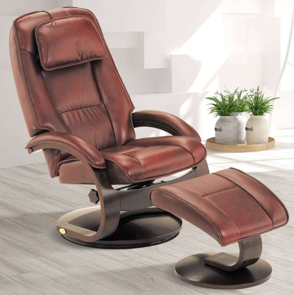 Modern Recliner Chair - Rainier Swivel Leather Recliner