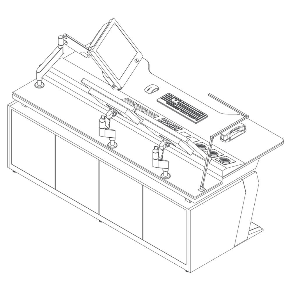 Air trafic control station drawing back