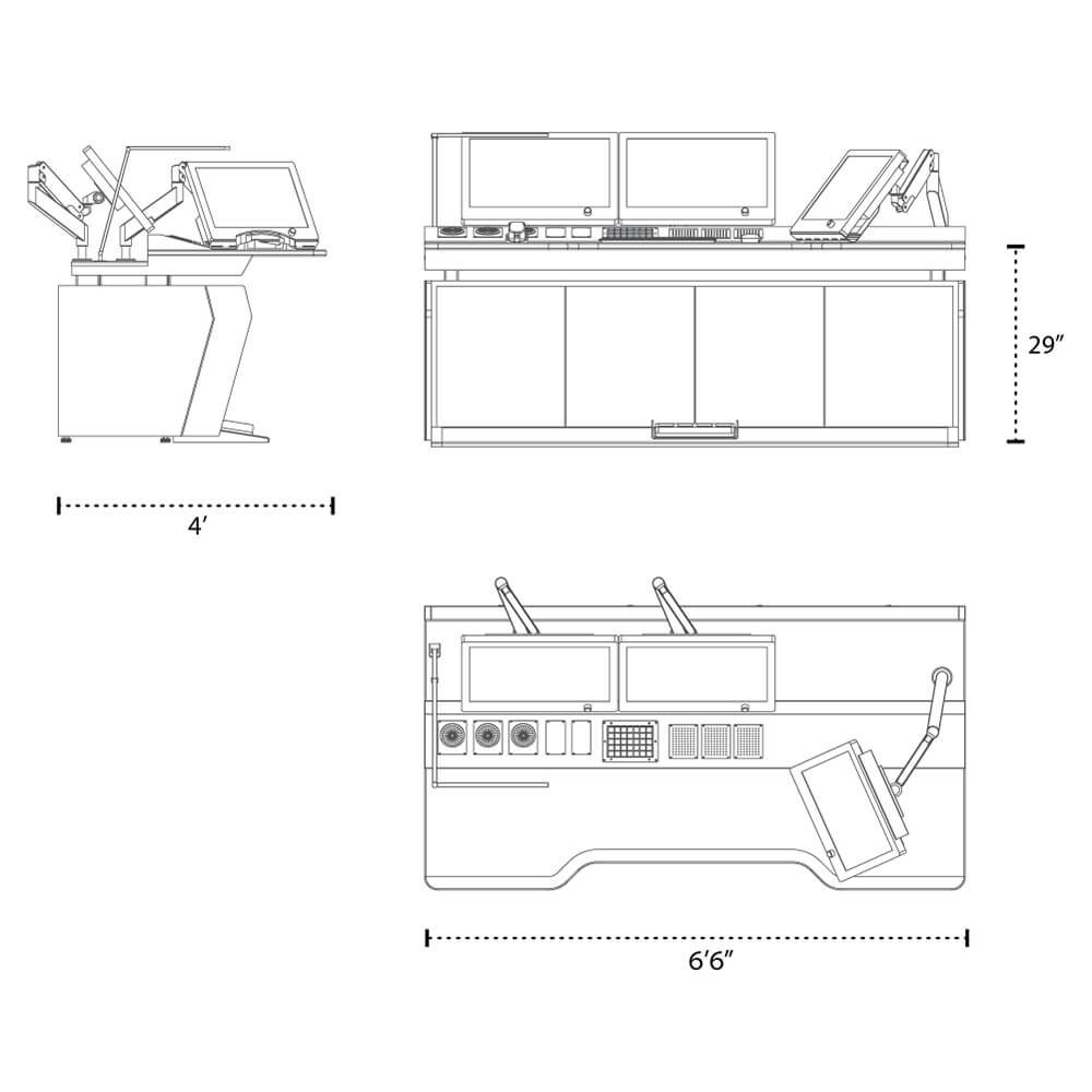 Air trafic control station drawing dimentions
