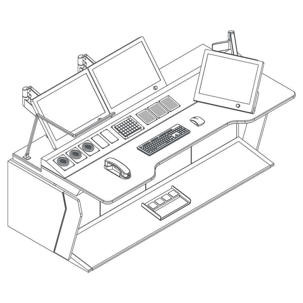 Air trafic control station drawing front