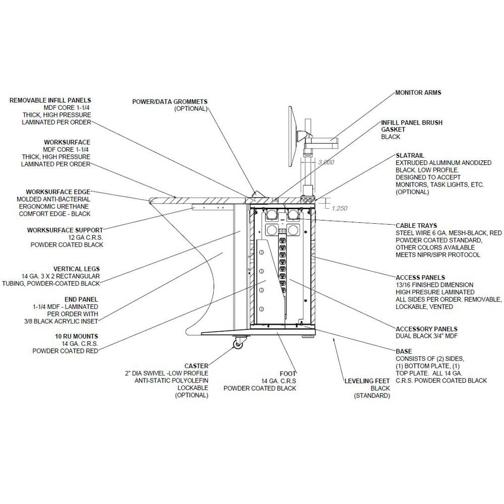 Control console furniture static details 01