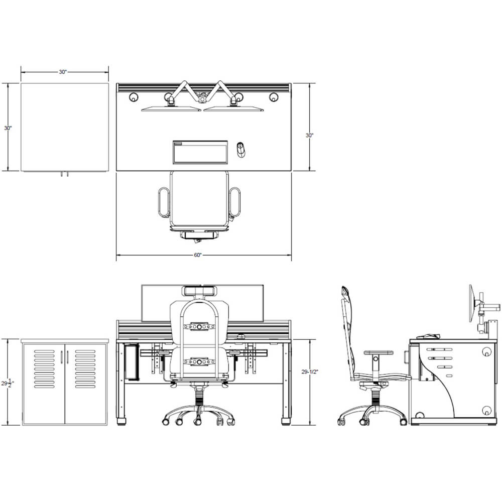 Control console furniture static dimensions 02