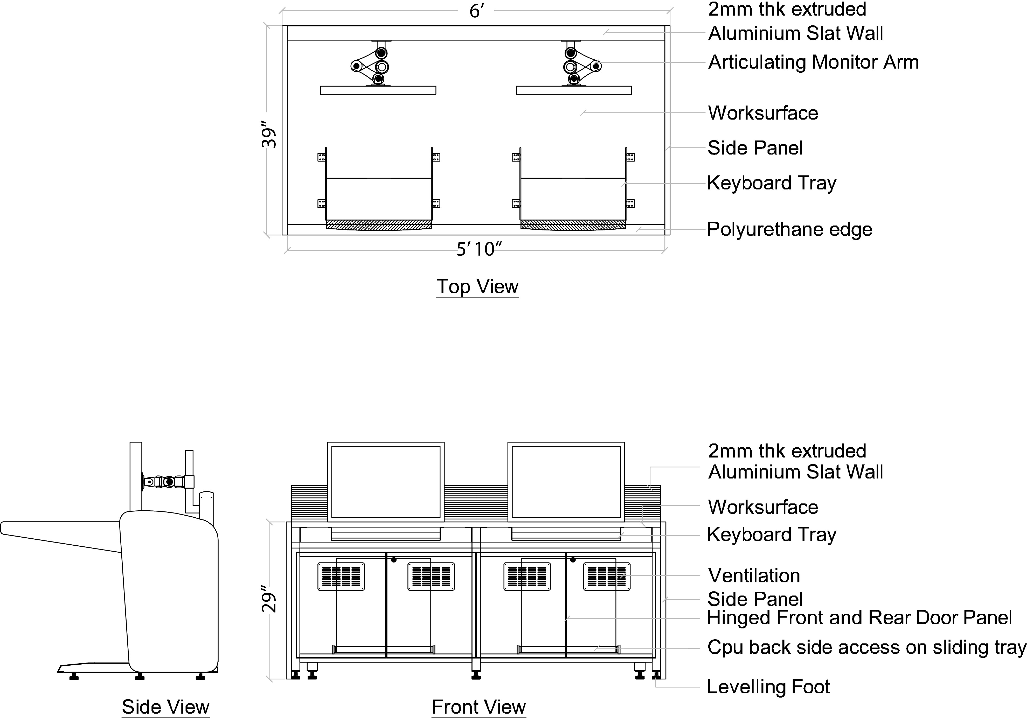 Control console x drawing 6feet