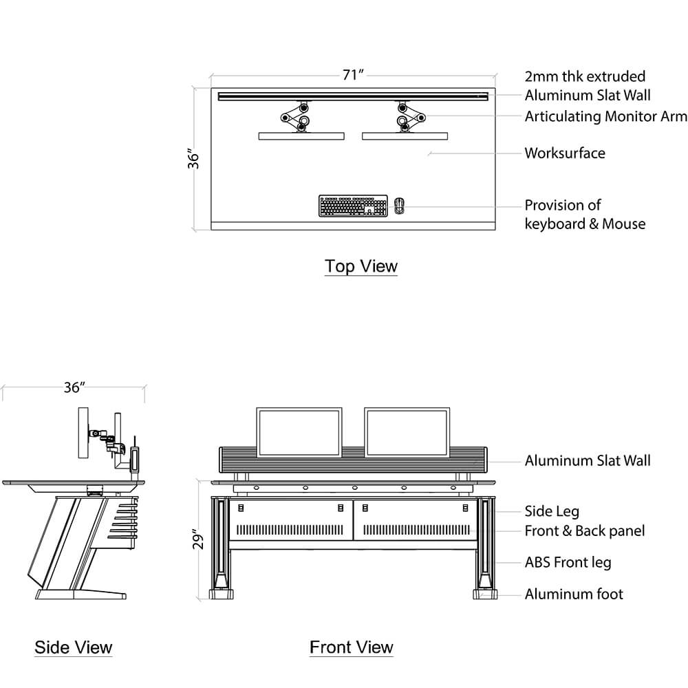 Control console xz drawing 6feet