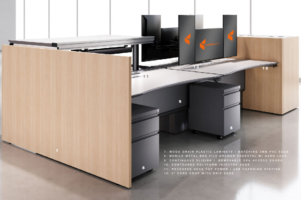 Seam a h trading desk angle view