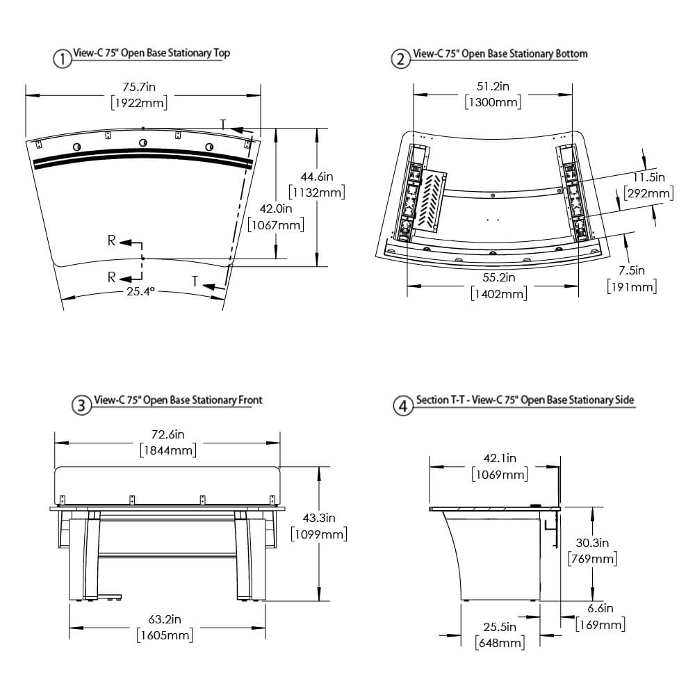 View control console dimensions