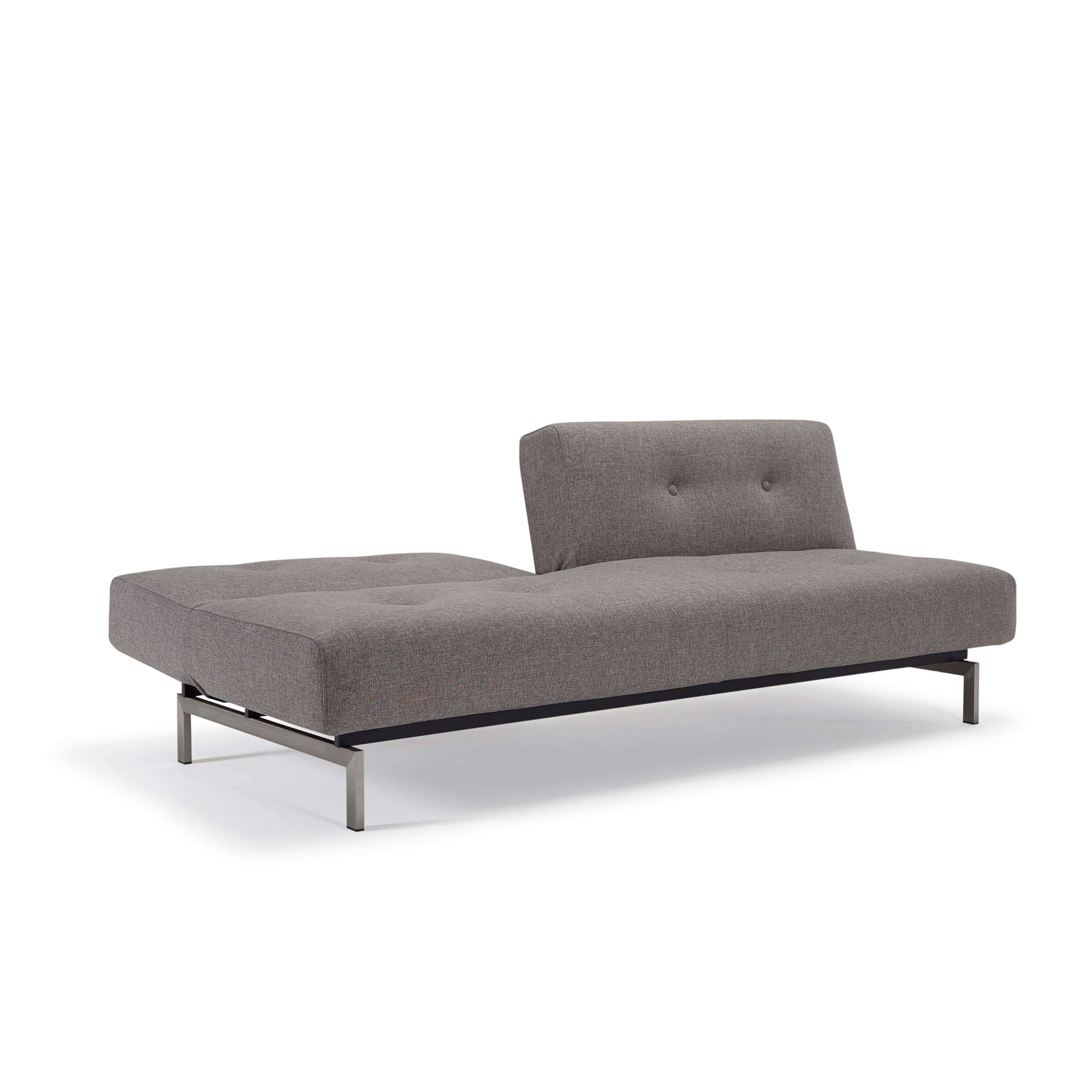 Convertible futon sofa bed partially unfolded view