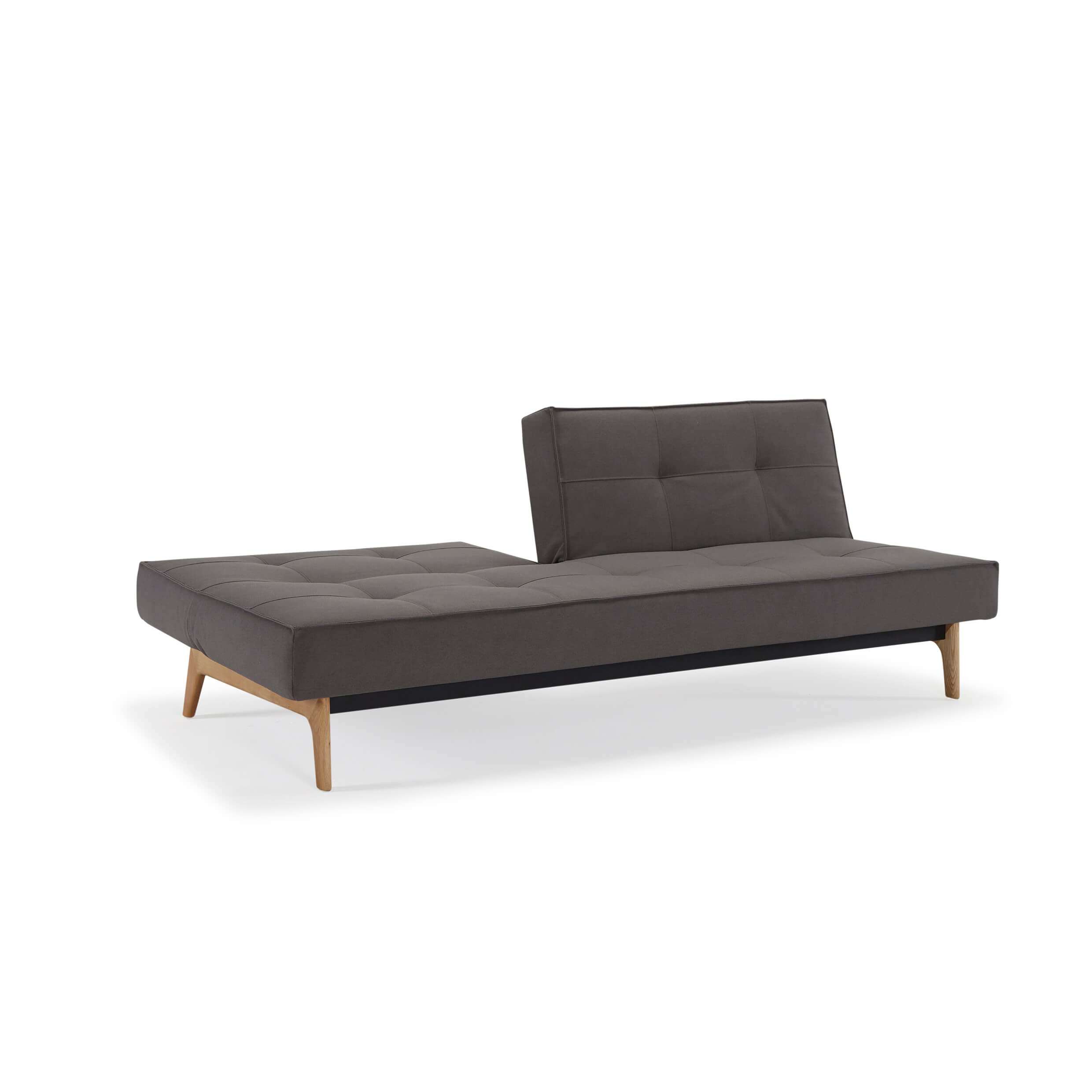 Convertible futon sofa half folded view