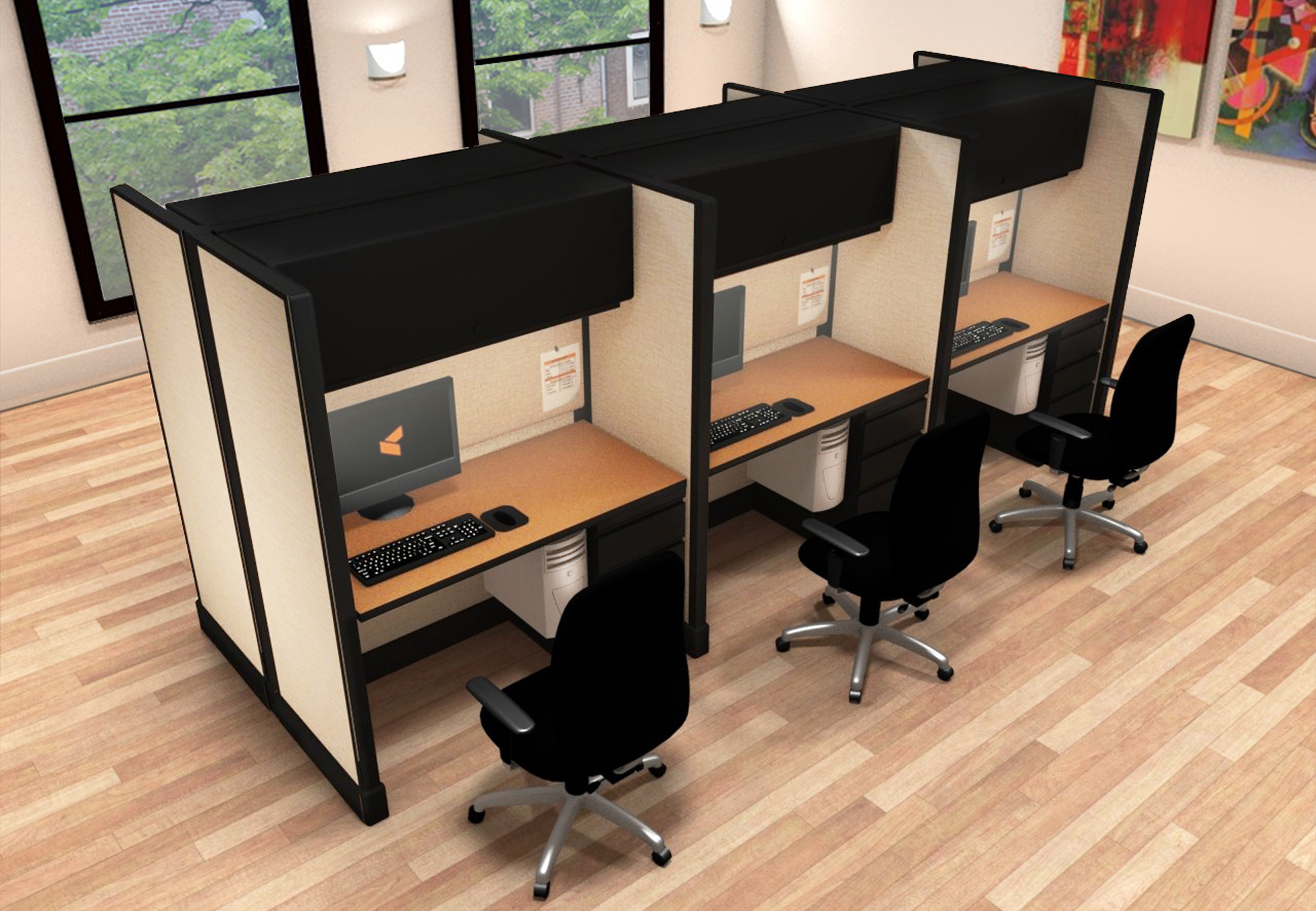 O2 series small cubicles 4x2x67 cluster