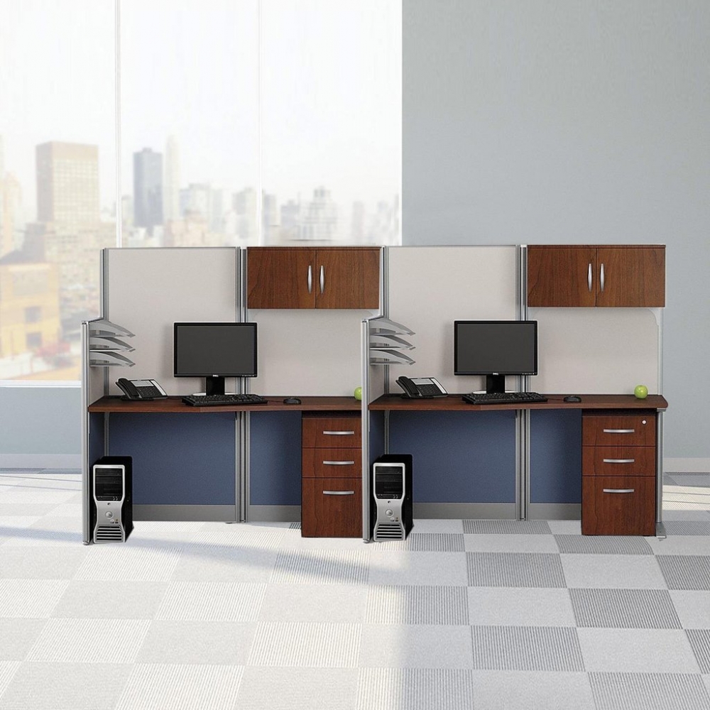 Office Cubicals Multi Packs 2 pack Straight Cubical Workstation with Storage 129x33