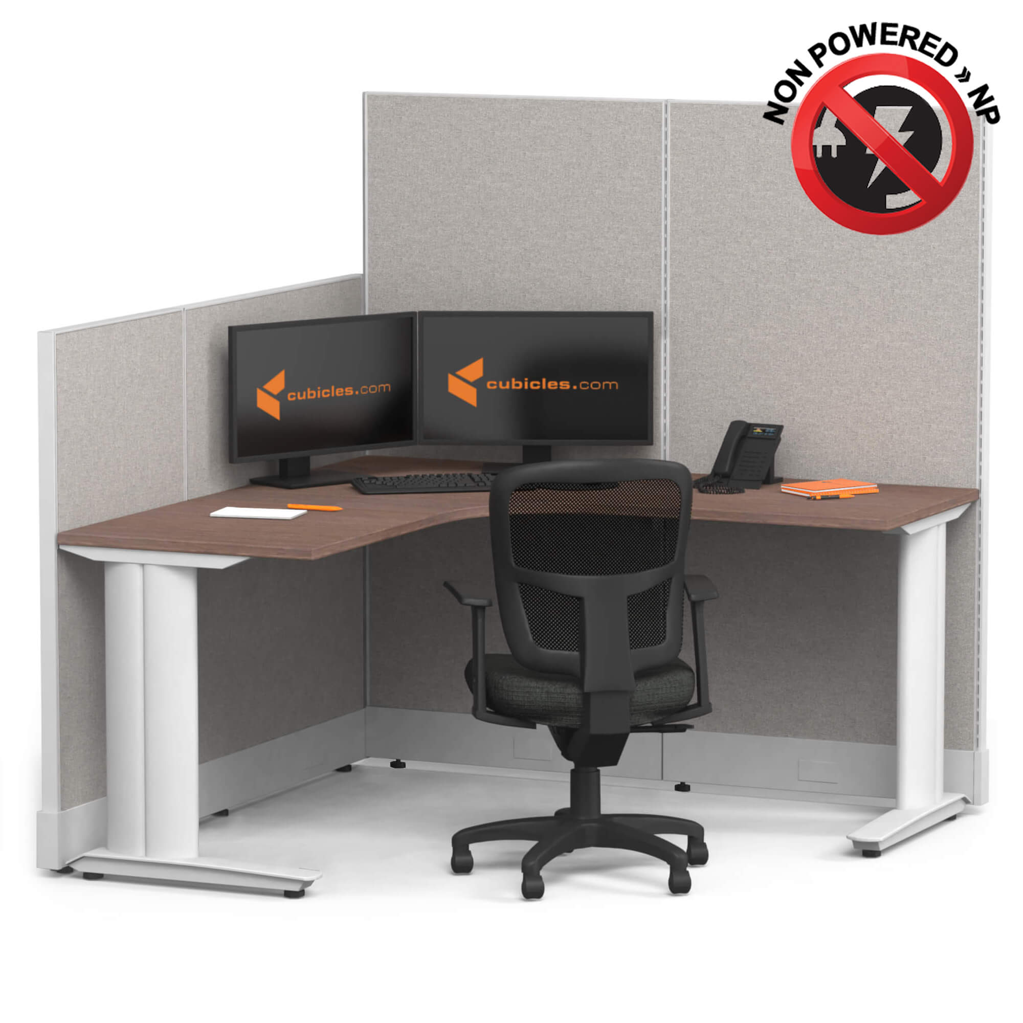Cubicle desk l shaped 1pack non powered