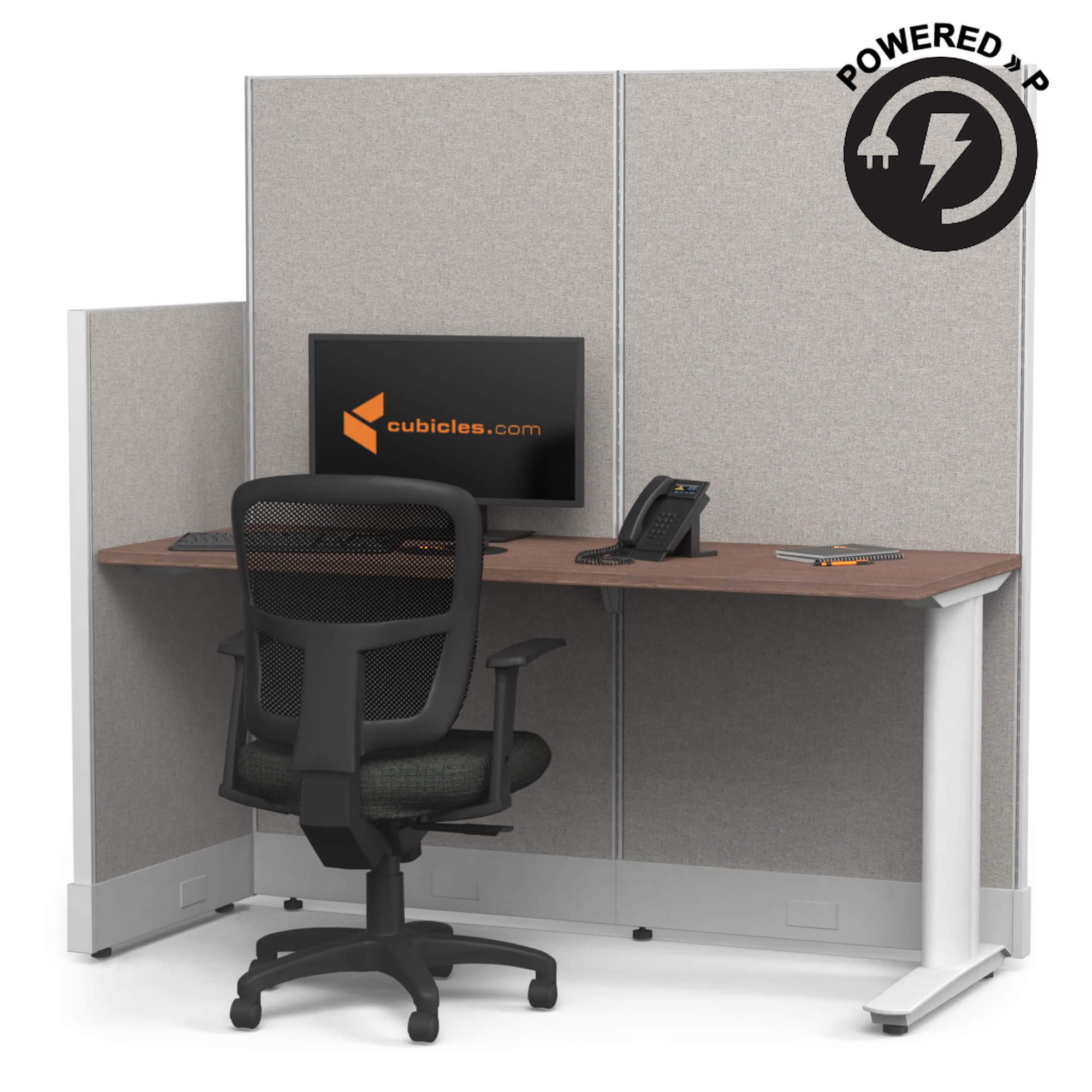 Cubicle desk straight 1pack powered sign