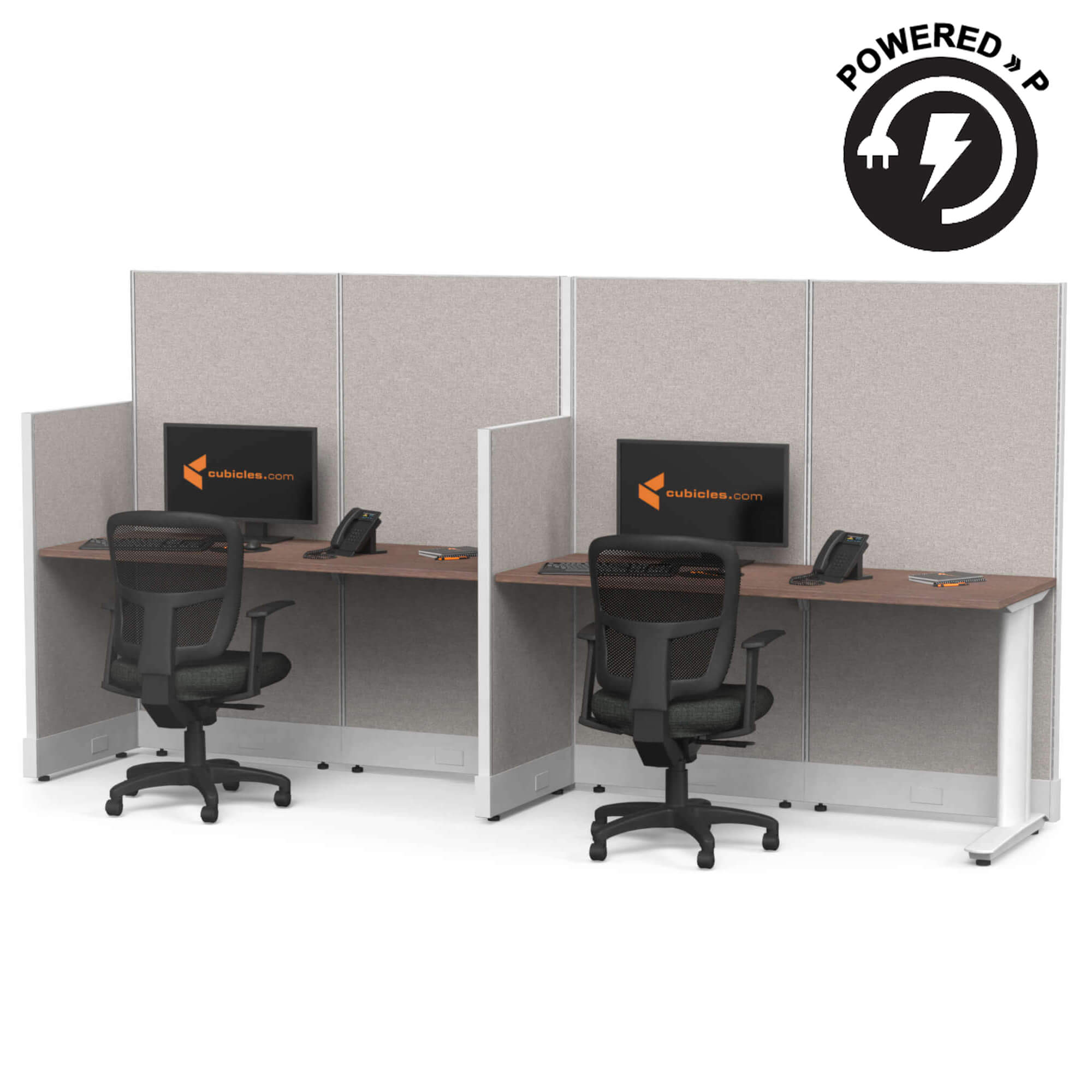 Cubicle desk straight 2pack powered sign