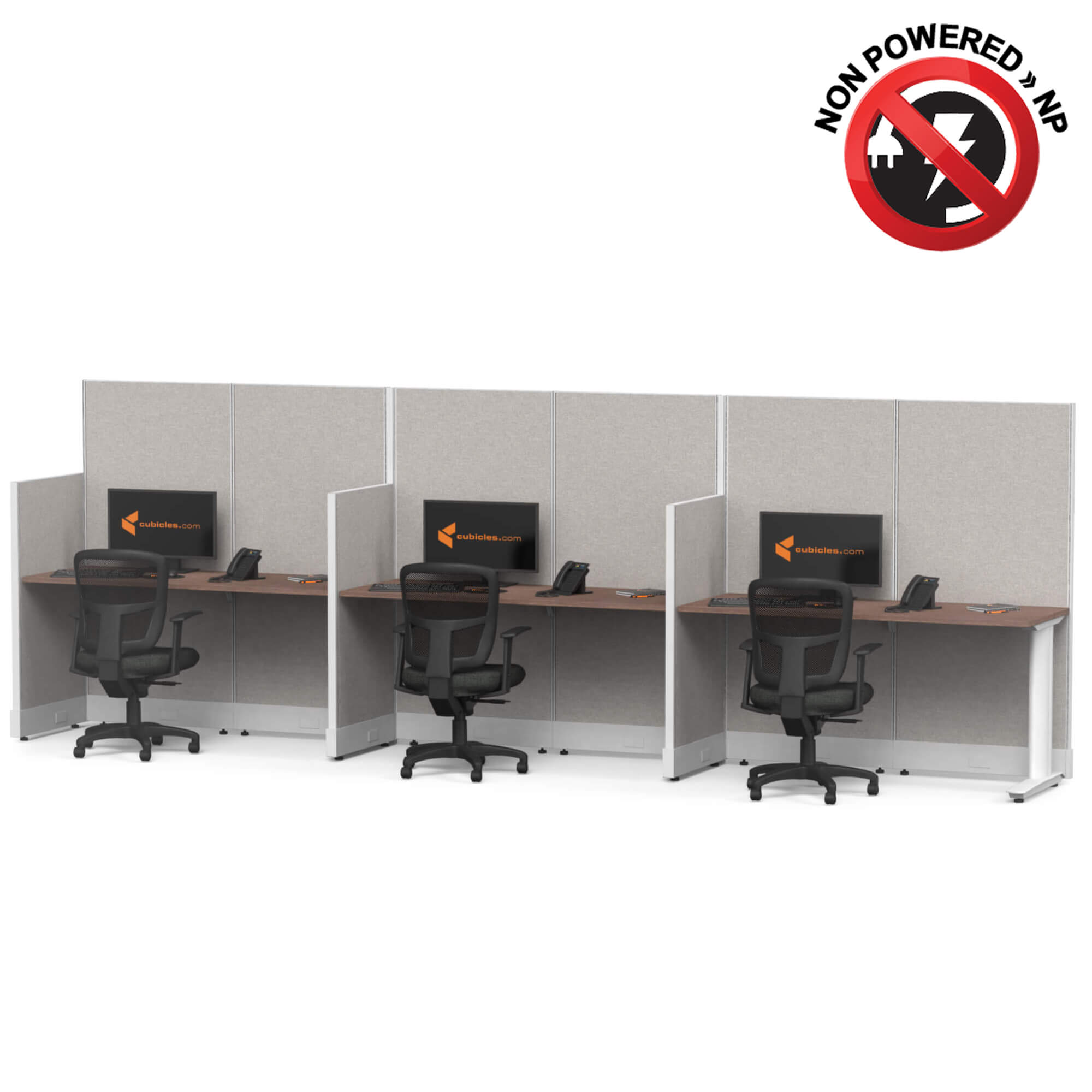 Cubicle desk straight 3pack non powered sign