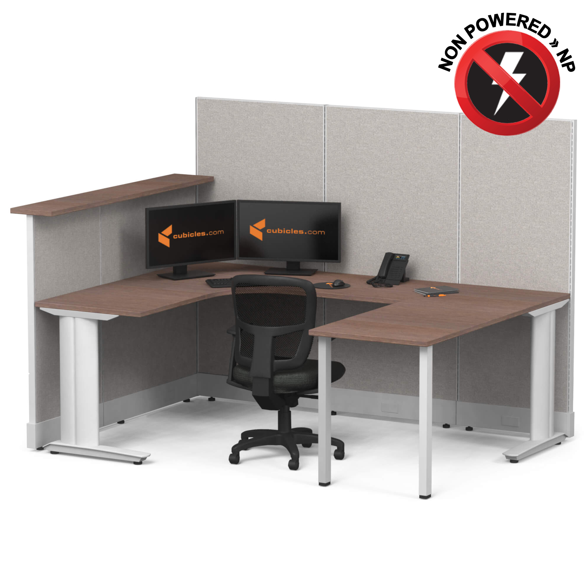 Cubicle desk u shaped workstation non powered with transaction top sign